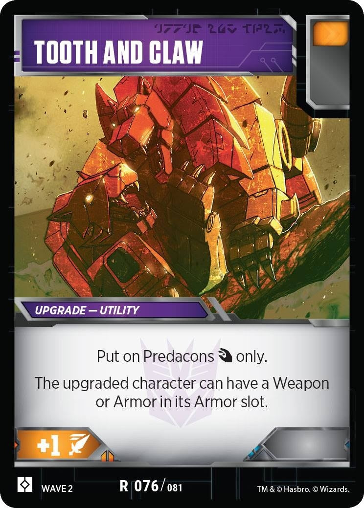 Image for Tooth and Claw (76) - Transformers TCG