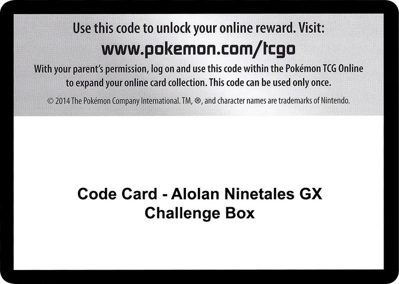 Image for Code Card - Alolan Ninetales GX Challenge Box - Pokemon