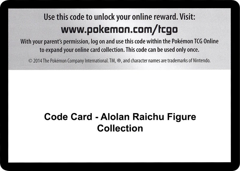 Image for Code Card - Alolan Raichu Figure Collection - Pokemon