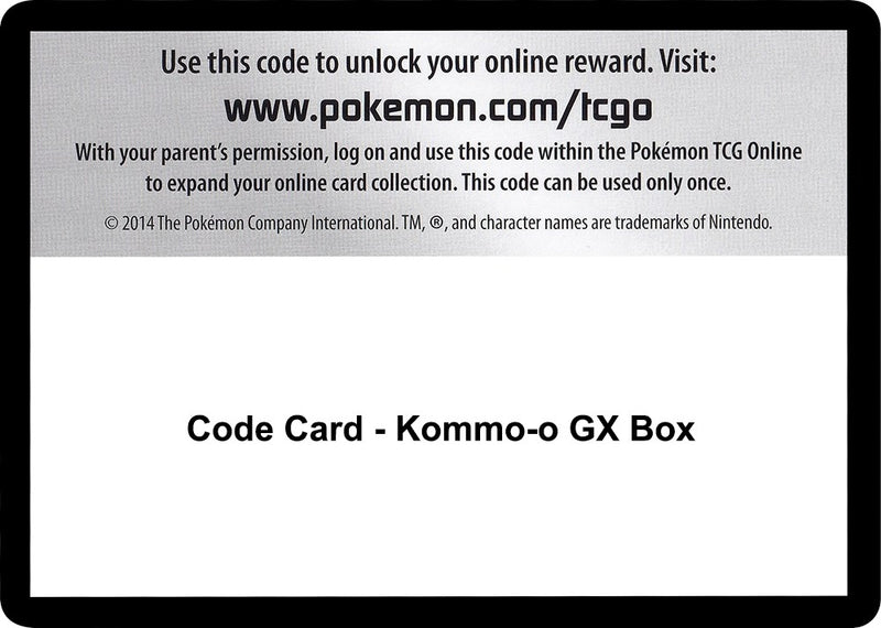 Image for Code Card - Kommo-o GX Box - Pokemon