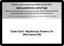 Image for Code Card - Mysterious Powers Tin [Necrozma GX] - Pokemon