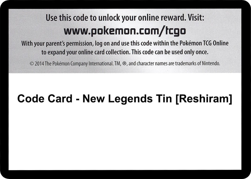 Image for Code Card - New Legends Tin [Reshiram] - Pokemon