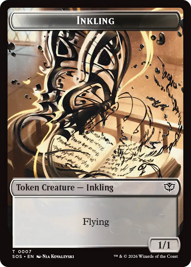 Inkling (0007) // Spirit (0011) Double-Sided Token [Secrets of Strixhaven Tokens]