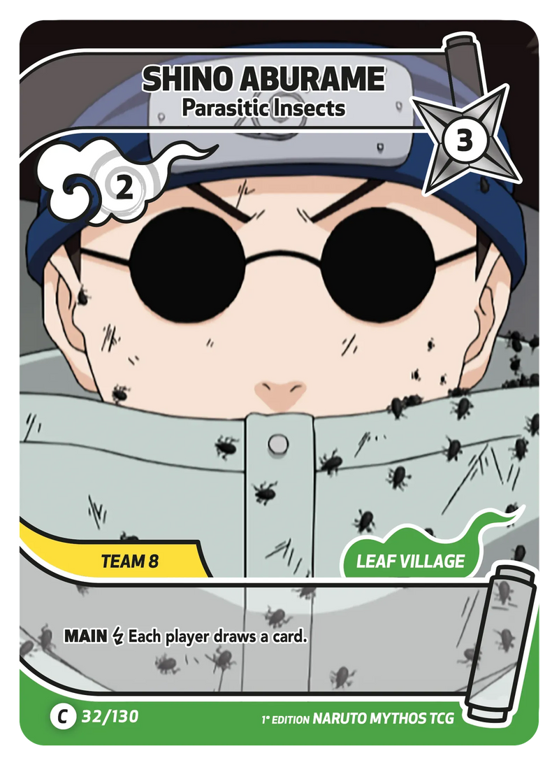 Image for Shino Aburame — Parasitic Insects (032/130) (KSH) - Naruto Mythos TCG