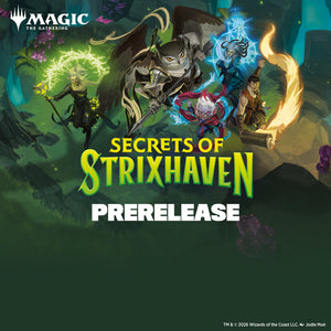 Ticket: MTG Secrets Of Strixhaven Prerelease 4 on 18 Apr 2026 at 6PM