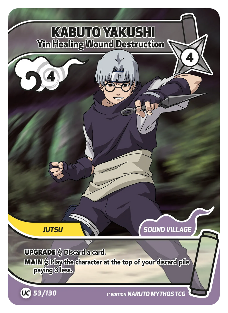 Image for Kabuto Yakushi — Yin Healing Wound Destruction (053/130) (KSH) - Naruto Mythos TCG