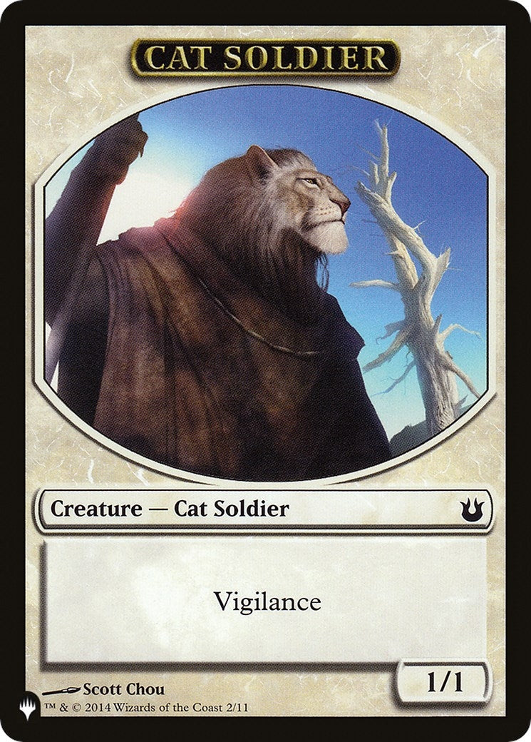Image for Cat Soldier // Warrior Double-Sided Token (2 // 17) [The List Reprints] - Magic: The Gathering