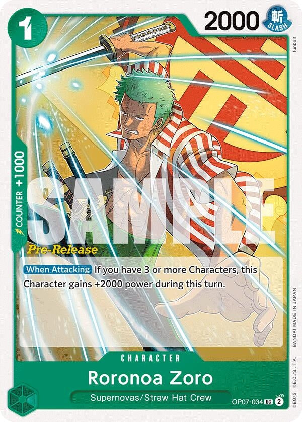 Image for Roronoa Zoro (034) (OP07-034) [OP07 PRE]