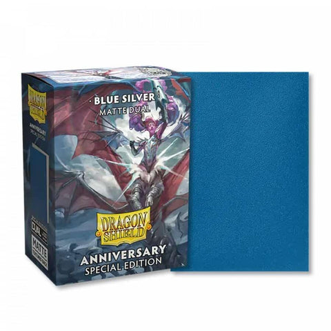 Dragon Shield Special Anniversary Dual Matte Standard Sleeves - Blue Silver (100-Pack)