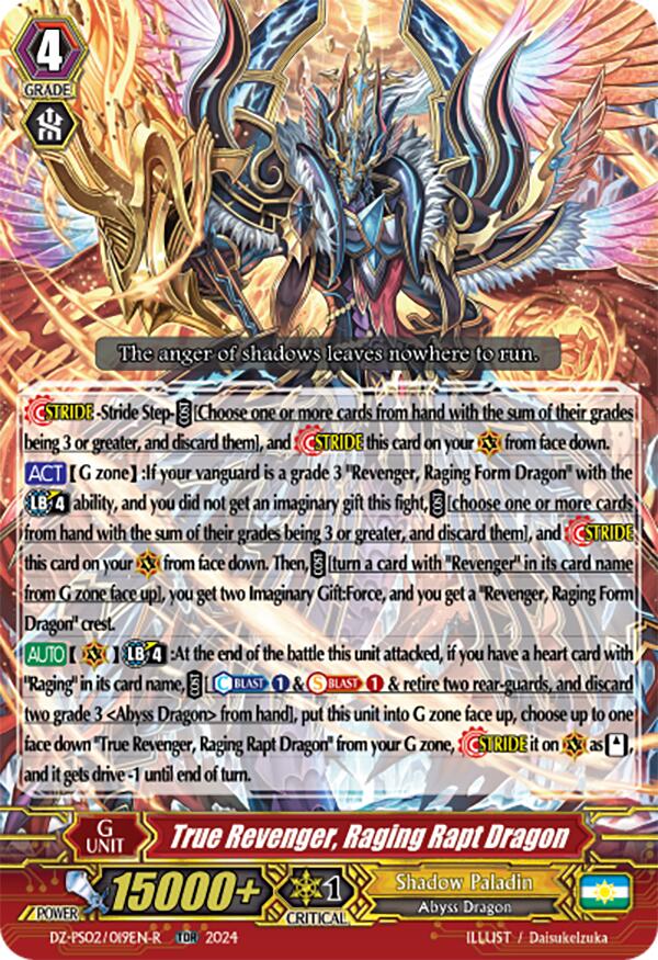 True Revenger, Raging Rapt Dragon (TDR) (DZ-PS02/019EN-R) [Premium Deckset "Revenger"]