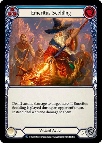 Image for Emeritus Scolding (Blue) (1HK018) [Historic Pack 1 Blitz Deck: Kano] - Flesh and Blood TCG