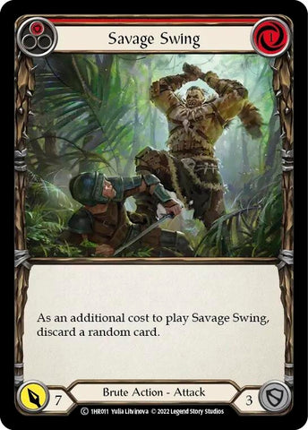 Image for Savage Swing (Red) (1HR011) [Historic Pack 1 Blitz Deck: Rhinar] - Flesh and Blood TCG