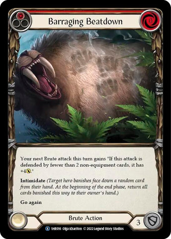 Image for Barraging Beatdown (Red) (1HR016) [Historic Pack 1 Blitz Deck: Rhinar] - Flesh and Blood TCG