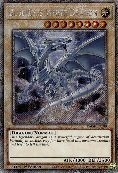 Blue-Eyes White Dragon (8th Art) [RA04-EN108] Platinum Secret Rare