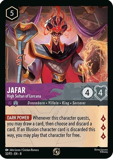 Image for Jafar - High Sultan of Lorcana (Store Champion Participant) (32/P2) [Disney Lorcana Promo Cards] - Disney Lorcana