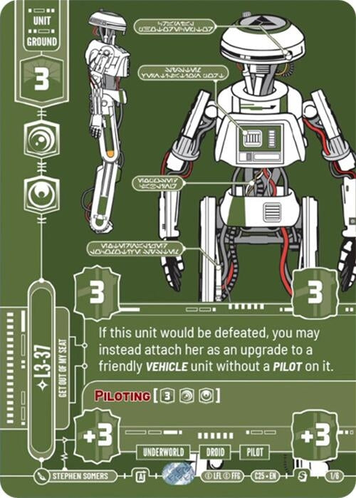 Image for L3-37 - Get Out Of My Seat (1/6) - Star Wars: Unlimited