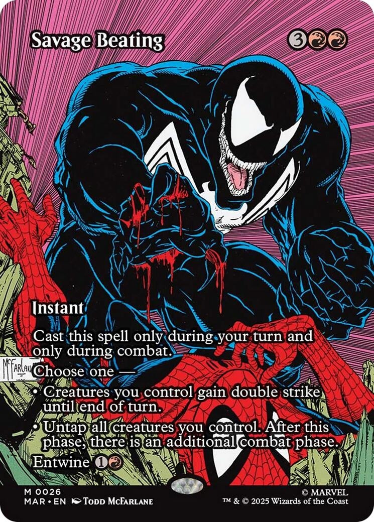 Image for Savage Beating (Borderless) (26) (MAR) - Magic: The Gathering