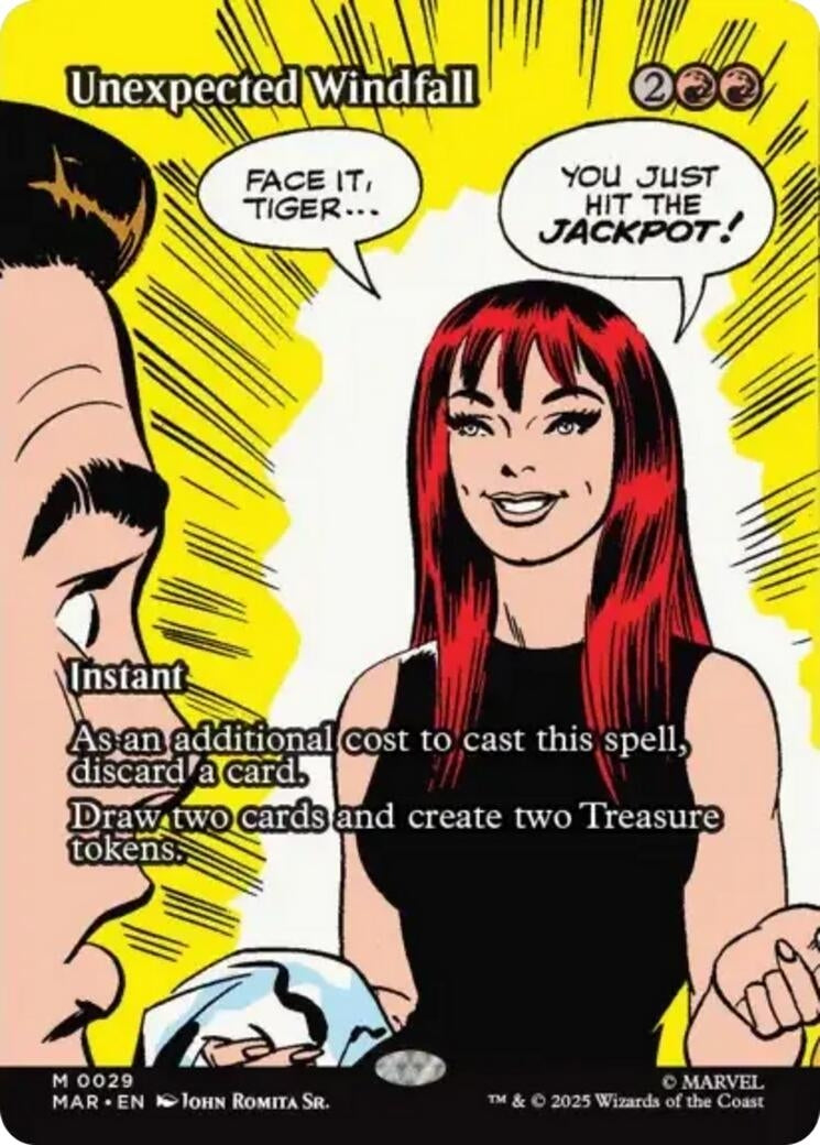 Image for Unexpected Windfall (Borderless) (29) (MAR) - Magic: The Gathering