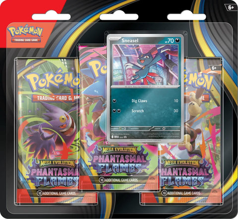Mega Evolution: Phantasmal Flames - 3 Pack Blister (Sneasel) - Preorder