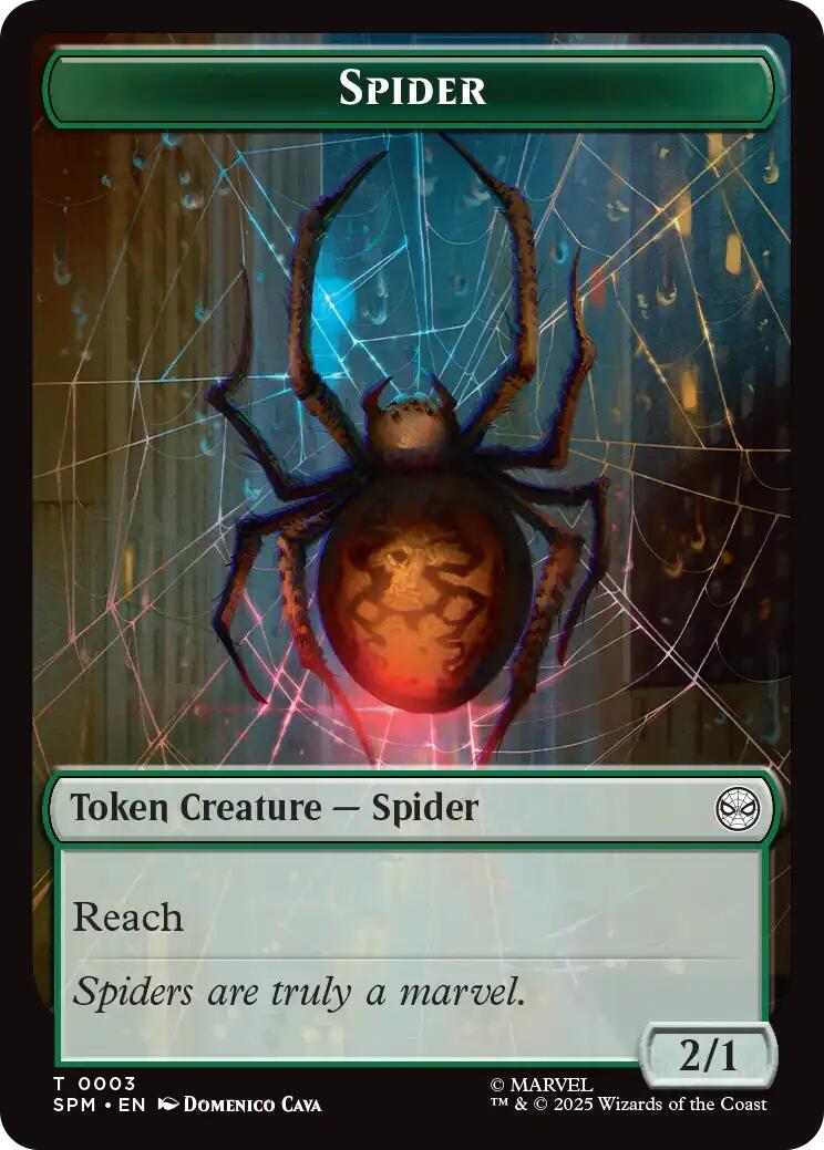 Spider // Treasure Double-Sided Token [Marvel's Spider-Man Tokens]