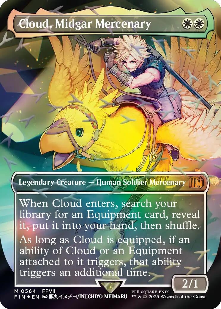 Image for Cloud, Midgar Mercenary (Borderless) (Chocobo Track Foil) (564) (FIN) - Magic: The Gathering