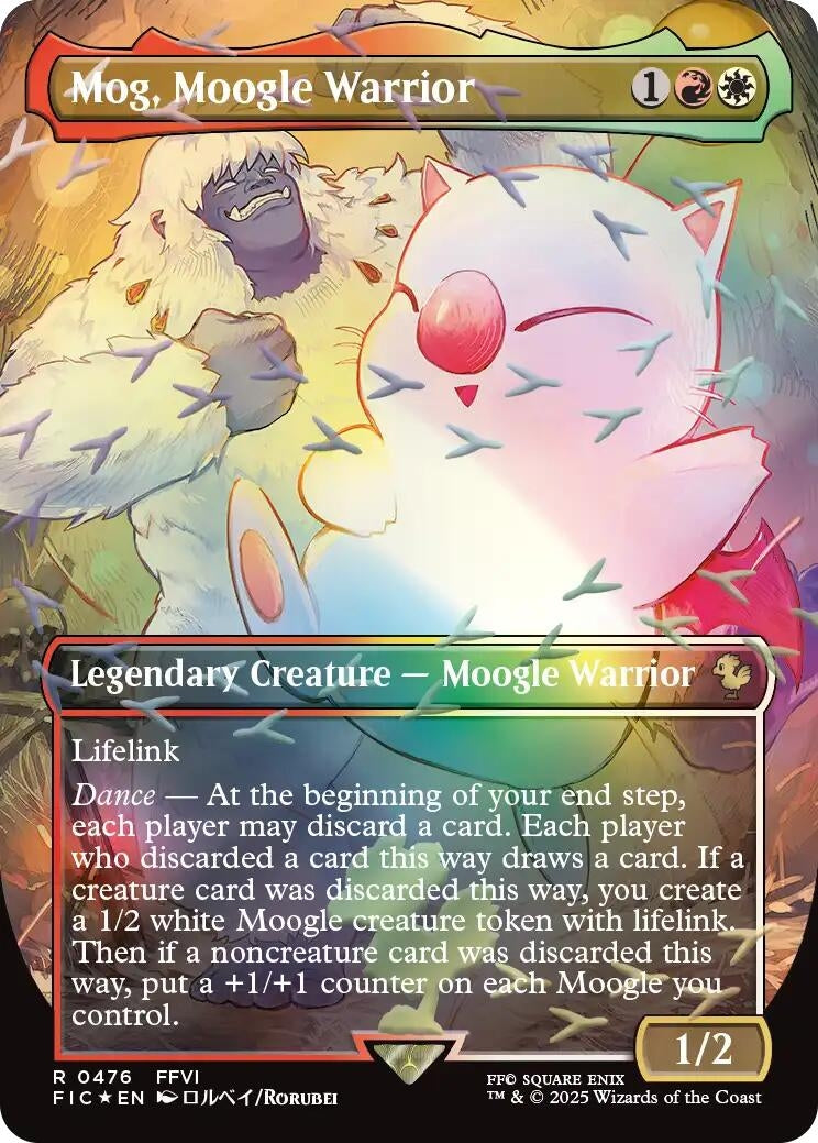 Image for Mog, Moogle Warrior (Borderless) (Chocobo Track Foil) (476) (FIC) - Magic: The Gathering