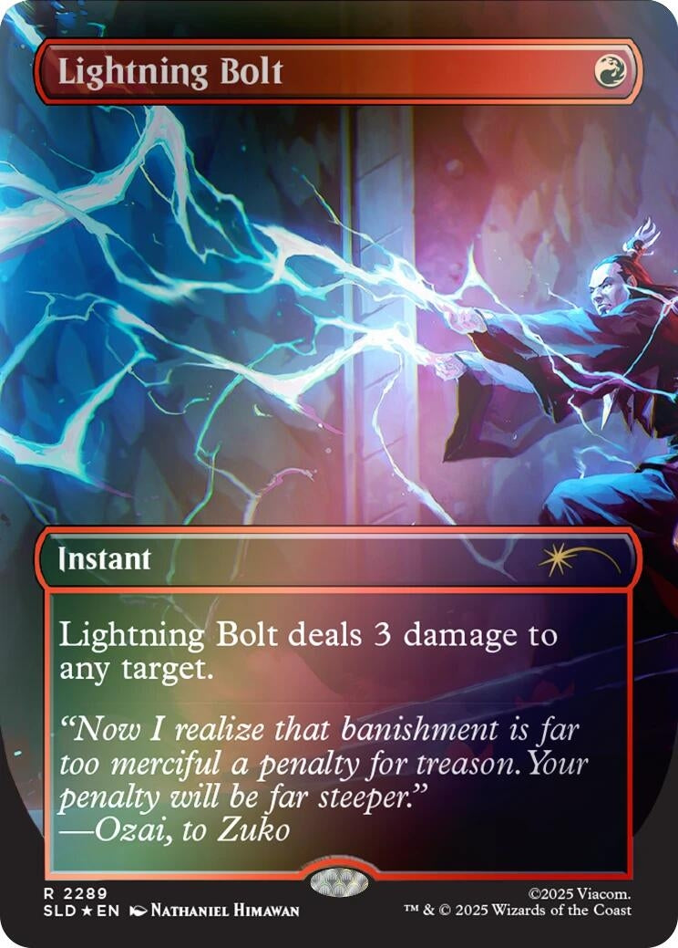 Image for Lightning Bolt (2289) (Rainbow Foil) (2289) (SLD) - Magic: The Gathering