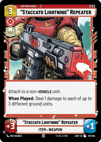 Image for "Staccato Lightning" Repeater (187/264) - Star Wars: Unlimited