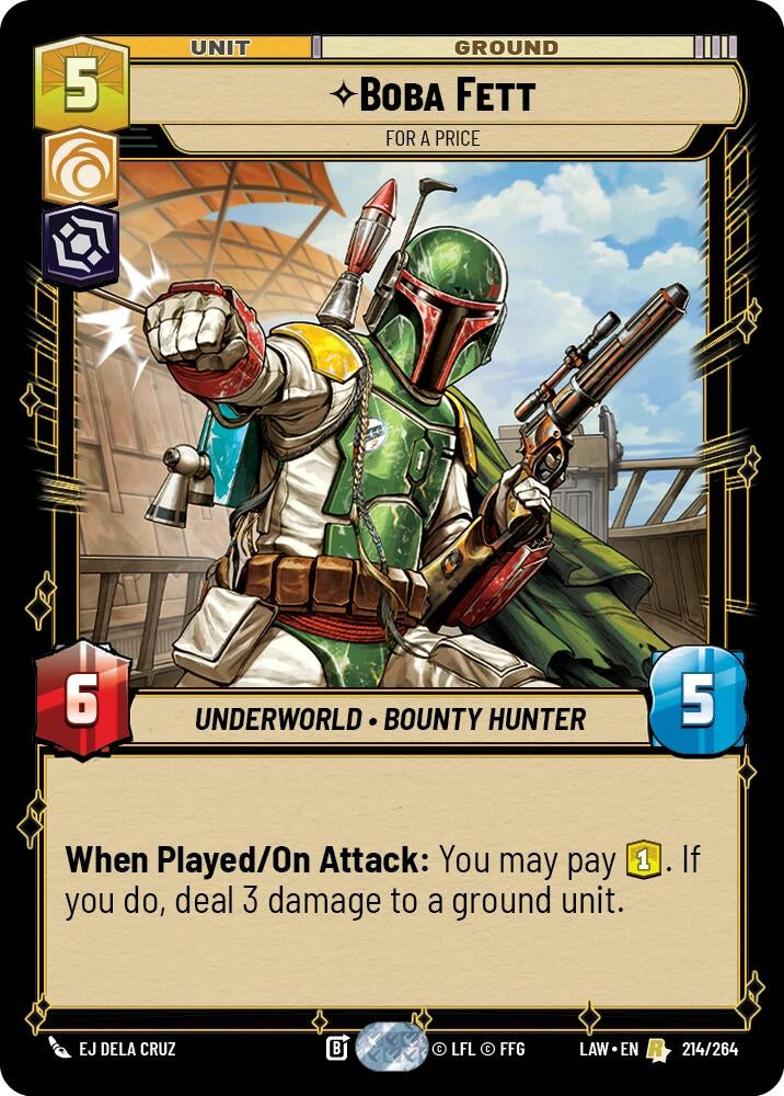 Image for Boba Fett - For a Price (214/264) - Star Wars: Unlimited
