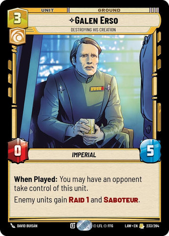 Image for Galen Erso - Destroying His Creation (233/264) - Star Wars: Unlimited