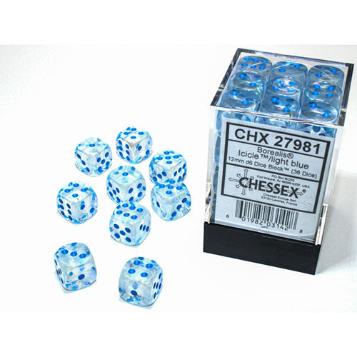 Chessex Dice - D6 Dice Block 12mm (36 Dice)