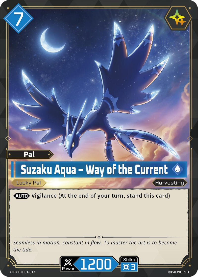 Image for Suzaku Aqua - Way of the Current (ETD01-017) (TD01) - Palworld OFFICIAL CARD GAME