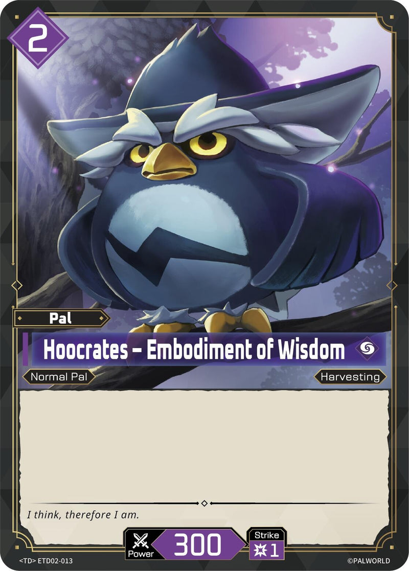 Image for Hoocrates - Embodiment of Wisdom (ETD02-013) (TD02) - Palworld OFFICIAL CARD GAME