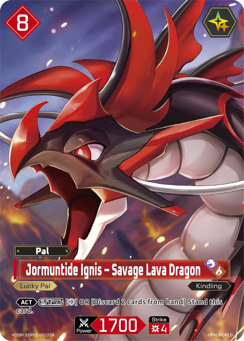 Image for Jormuntide Ignis - Savage Lava Dragon (OSR) (EBP01-001OSR) (BP01) - Palworld OFFICIAL CARD GAME