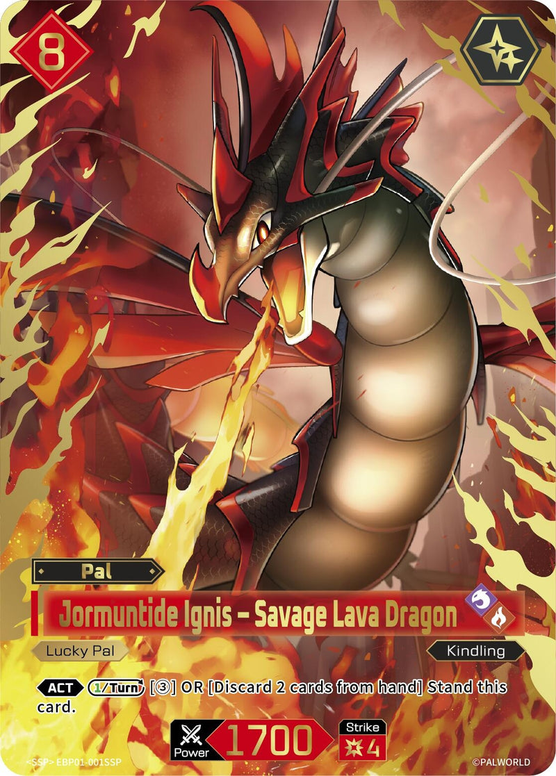 Image for Jormuntide Ignis - Savage Lava Dragon (SSP) (EBP01-001SSP) (BP01) - Palworld OFFICIAL CARD GAME
