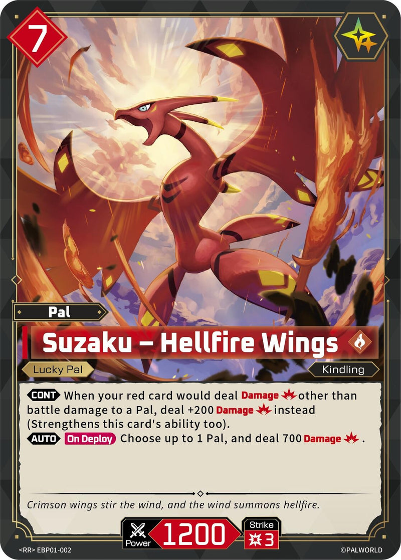 Image for Suzaku - Hellfire Wings (EBP01-002) (BP01) - Palworld OFFICIAL CARD GAME