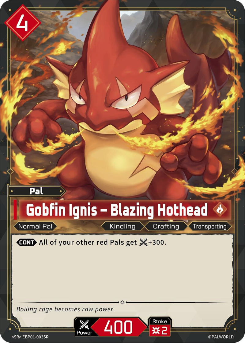 Image for Gobfin Ignis - Blazing Hothead (SR) (EBP01-003SR) (BP01) - Palworld OFFICIAL CARD GAME