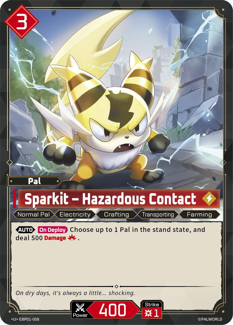 Image for Sparkit - Hazardous Contact (EBP01-008) (BP01) - Palworld OFFICIAL CARD GAME