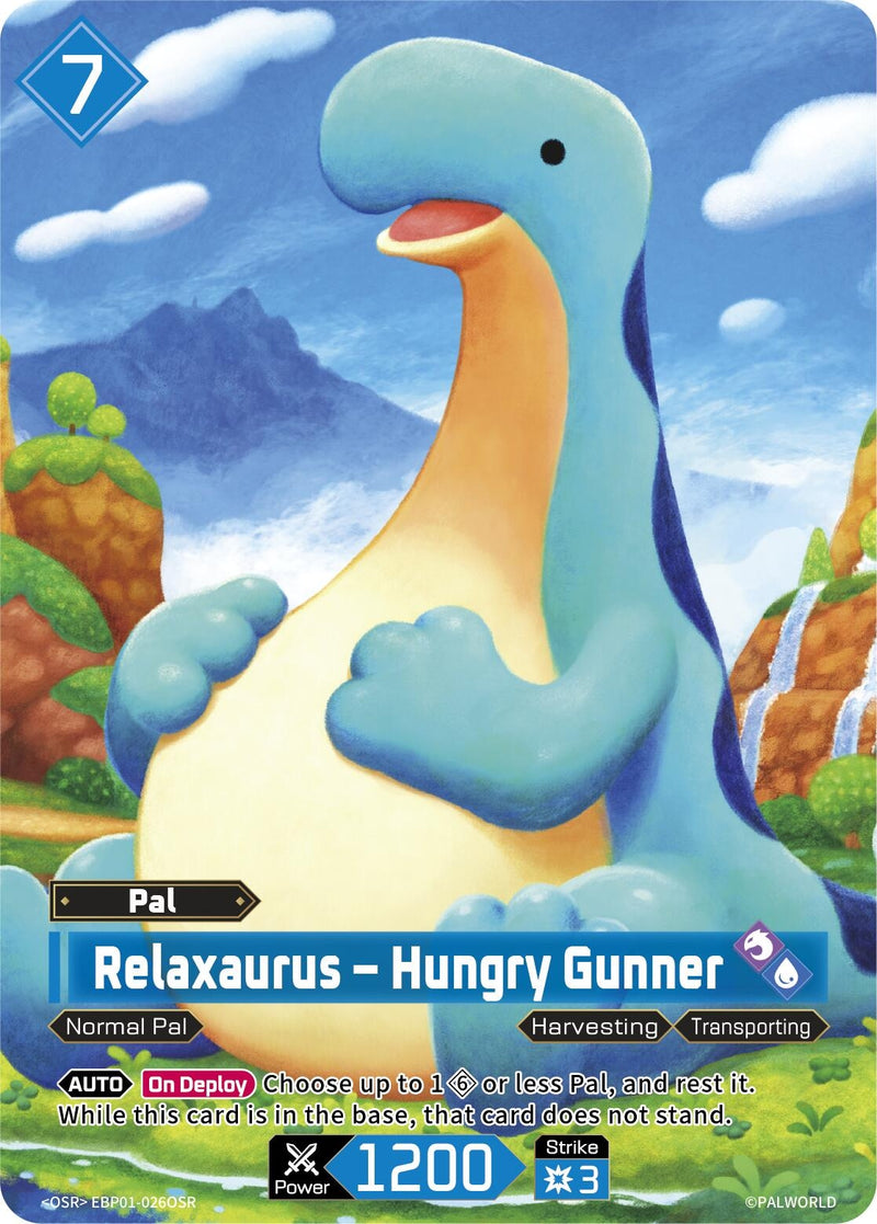 Image for Relaxaurus - Hungry Gunner (OSR) (EBP01-026OSR) (BP01) - Palworld OFFICIAL CARD GAME