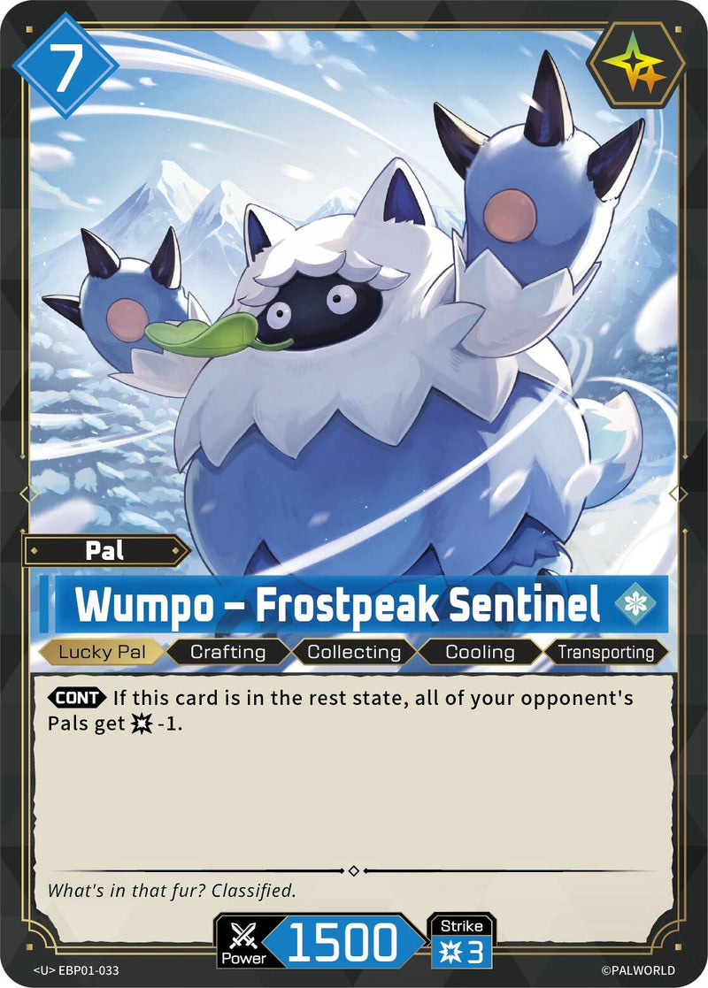 Image for Wumpo - Frostpeak Sentinel (EBP01-033) (BP01) - Palworld OFFICIAL CARD GAME