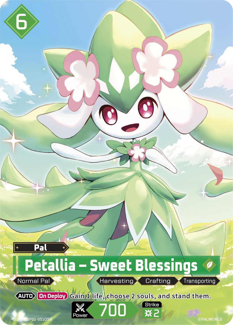 Image for Petallia - Sweet Blessings (OSR) (EBP01-051OSR) (BP01) - Palworld OFFICIAL CARD GAME