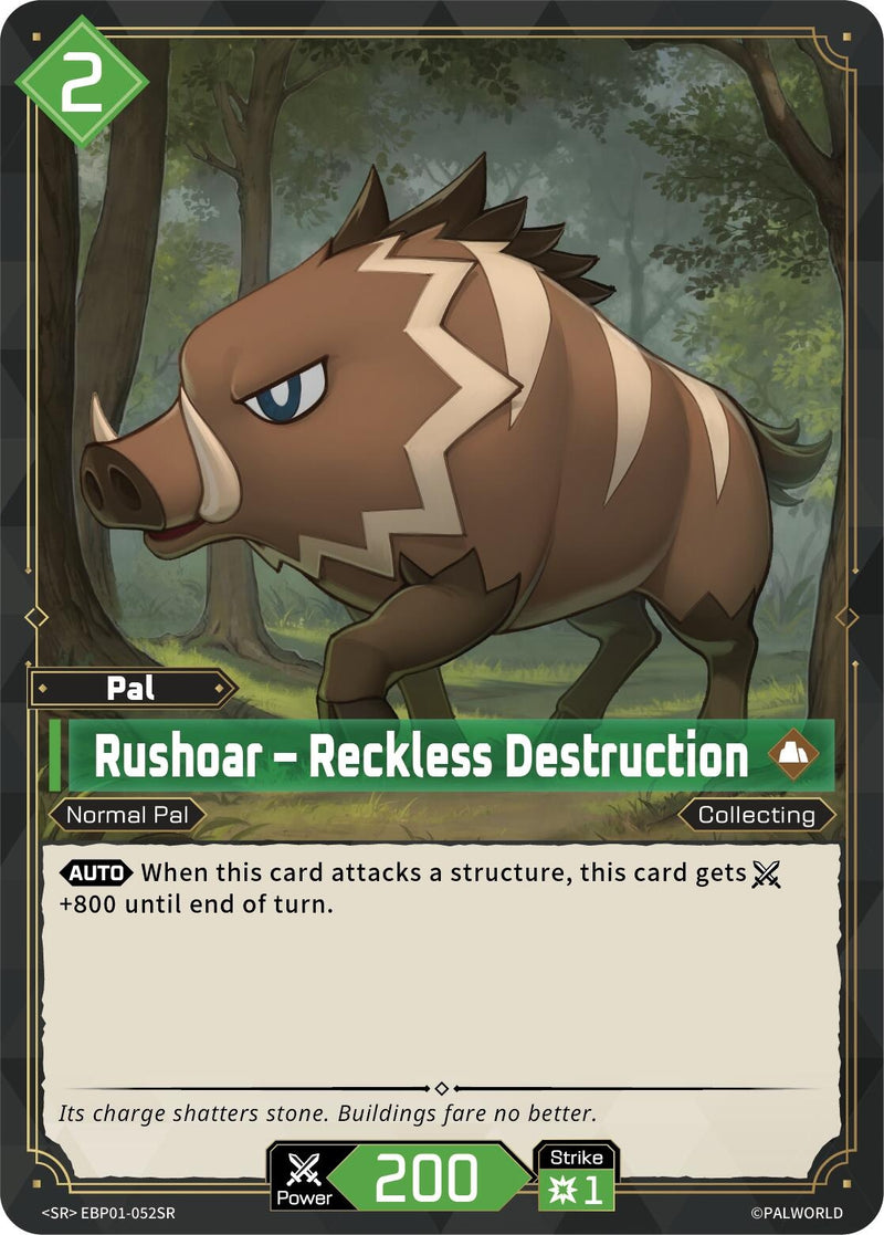 Image for Rushoar - Reckless Destruction (SR) (EBP01-052SR) (BP01) - Palworld OFFICIAL CARD GAME