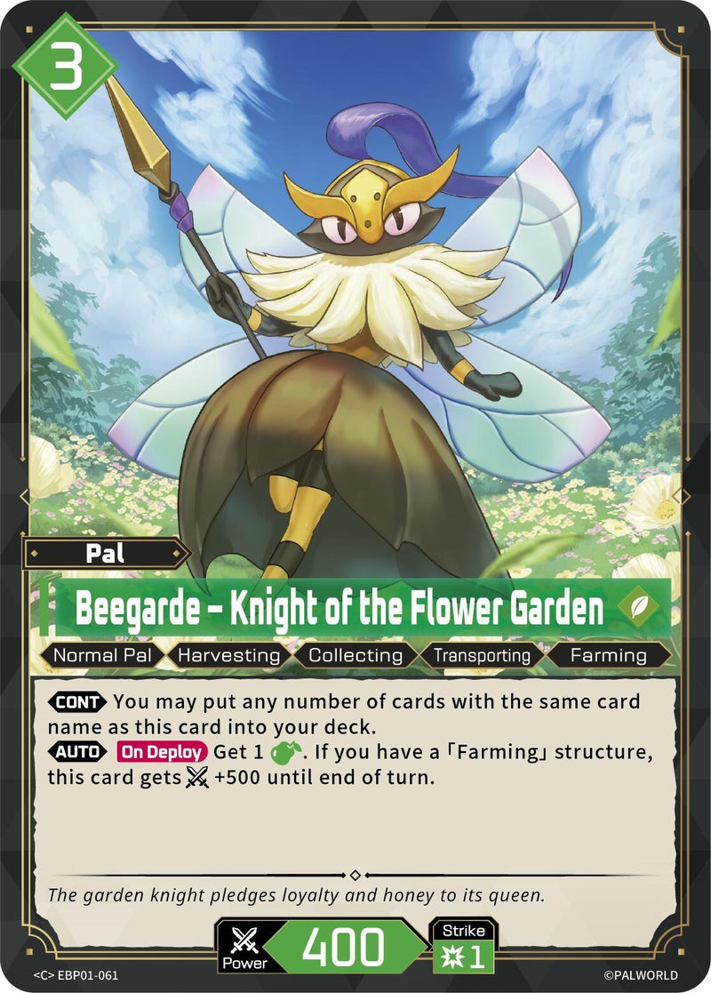 Image for Beegarde - Knight of the Flower Garden (EBP01-061) (BP01) - Palworld OFFICIAL CARD GAME