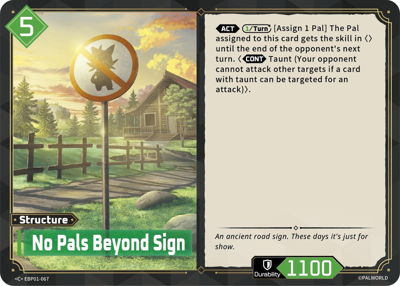 Image for No Pals Beyond Sign (EBP01-067) (BP01) - Palworld OFFICIAL CARD GAME