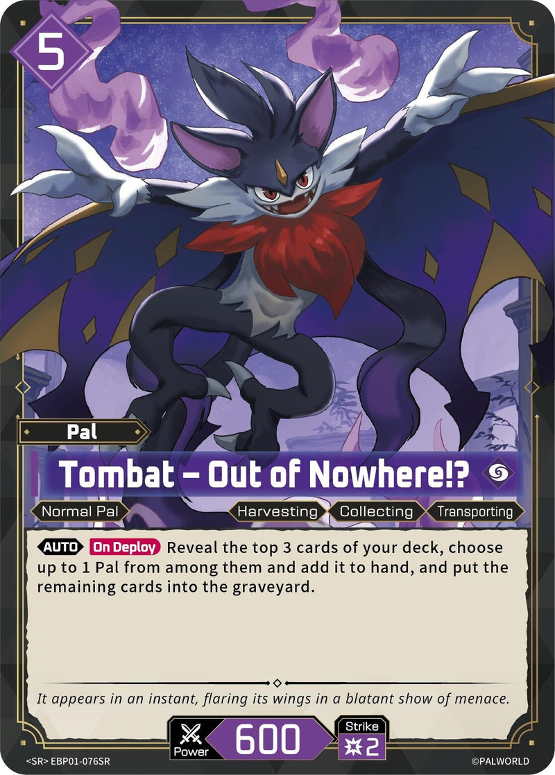 Image for Tombat - Out of Nowhere!? (SR) (EBP01-076SR) (BP01) - Palworld OFFICIAL CARD GAME