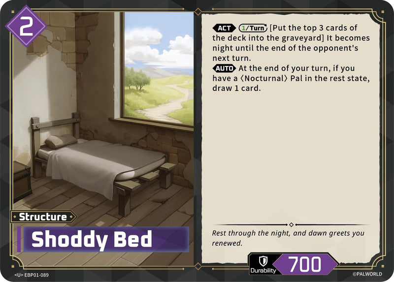 Image for Shoddy Bed (EBP01-089) (BP01) - Palworld OFFICIAL CARD GAME