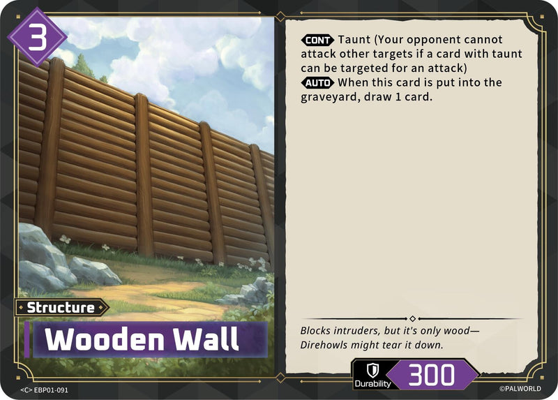 Image for Wooden Wall (EBP01-091) (BP01) - Palworld OFFICIAL CARD GAME