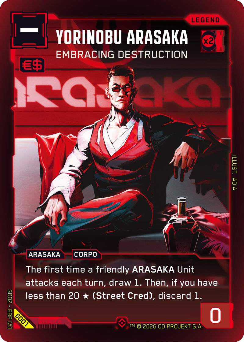 Image for Yorinobu Arasaka - Embracing Destruction (B001) - Cyberpunk TCG