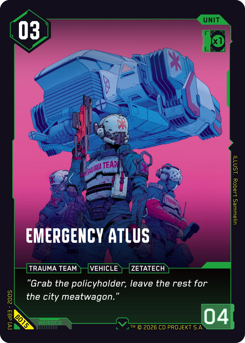 Image for Emergency Atlus (B015) - Cyberpunk TCG
