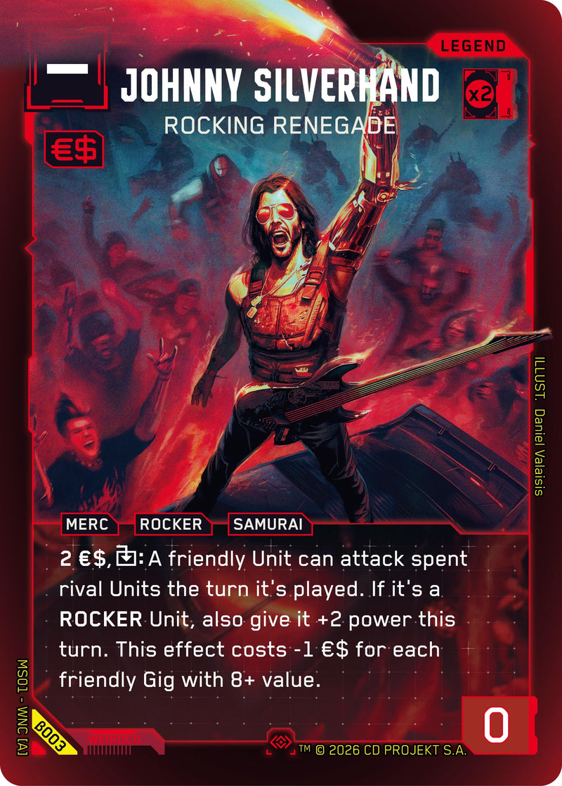 Image for Johnny Silverhand - Rocking Renegade (Secret) (B003) - Cyberpunk TCG